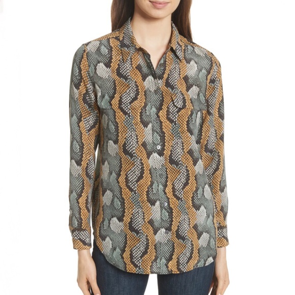 Equipment Slim Signature Blouse Python - Picture 5 of 6
